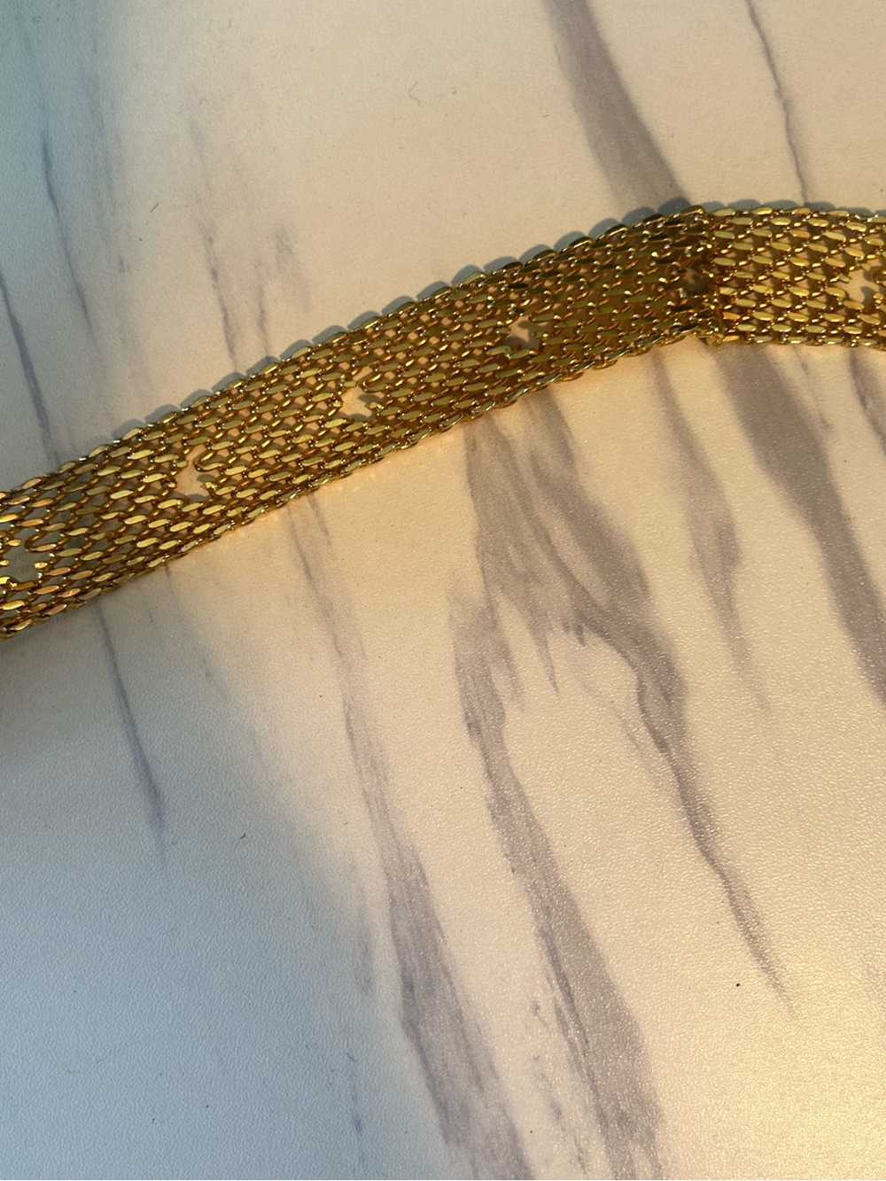 Gold Mesh Rhinestone Buckle Belt - - Picture 2 of 9